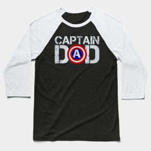 Mens Christmas Gift For Dad Birthday Captain Dad Superhero T shirt Baseball T-Shirt